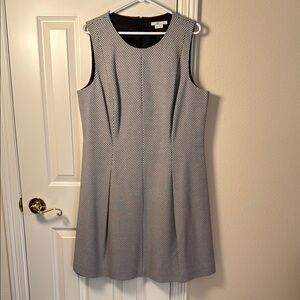 Boden 14 Black and White Patterned Midi Dress